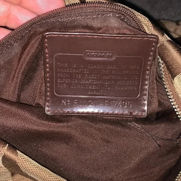 Coach Signature Brown Shoulder Logo Handbag - Picture 6 of 7